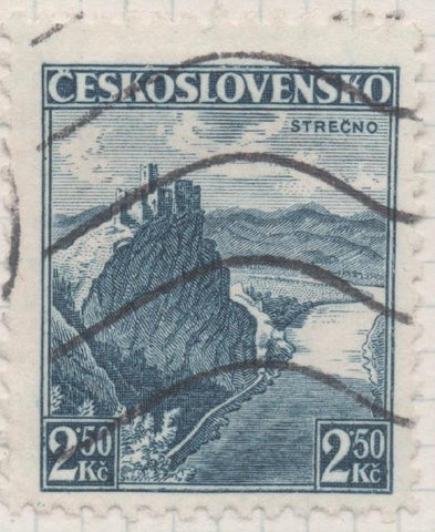 Sello E00187: hoja 16, Checoslovaquia: Sello Azul oscuro dentado. Strecno, 2,50 Koruny