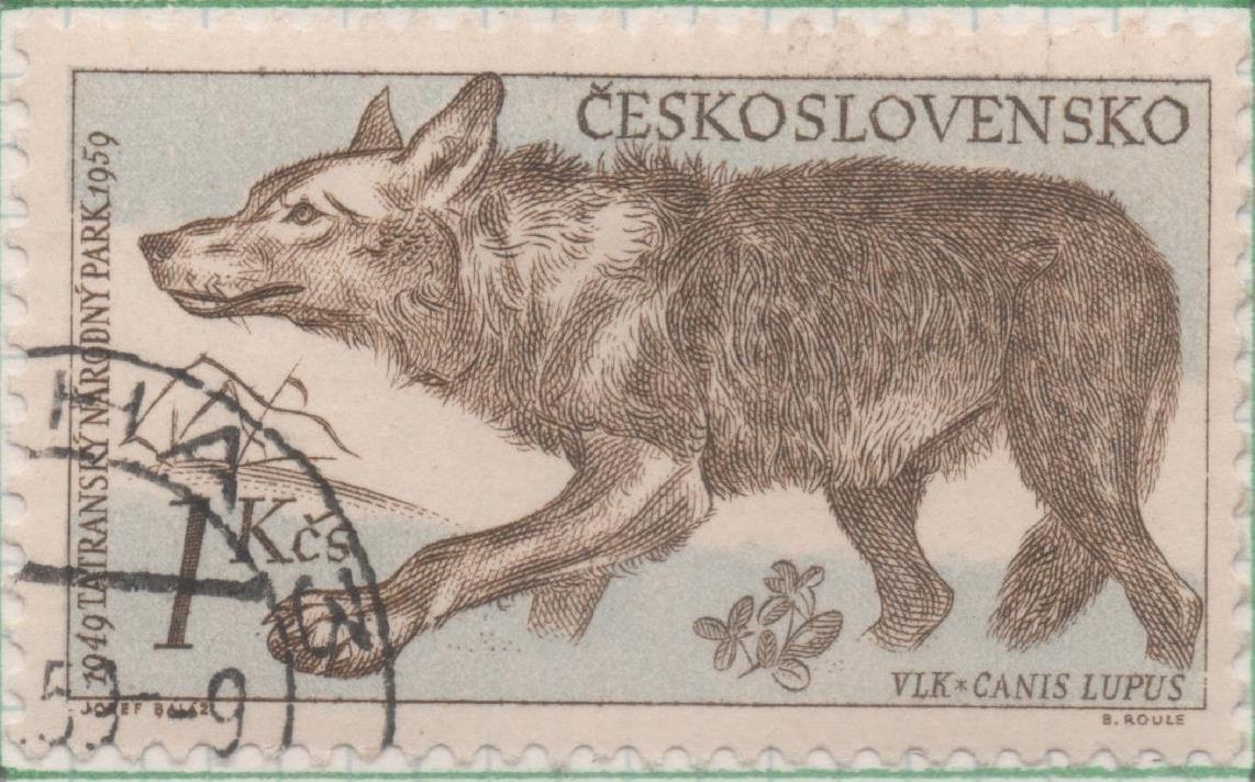 Sello E00912: hoja 62, Checoslovaquia: Sello Marron y azul dentado. 10º Aniversario del Parque Nacional del Monte Tatra, 1 Koruna