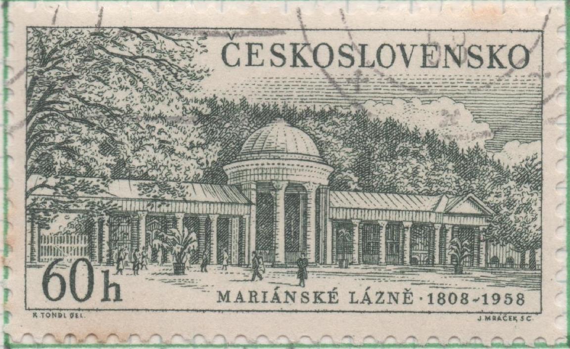 Sello E00842: hoja 57, Checoslovaquia: Sello Verde dentado. Villa y Balnearios, 60 Haleru