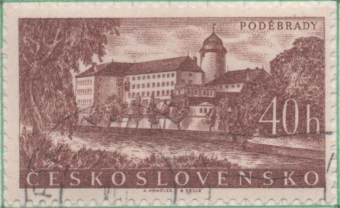 Sello E00841: hoja 57, Checoslovaquia: Sello Marron dentado. Villas y Balnearios, 40 Haleru