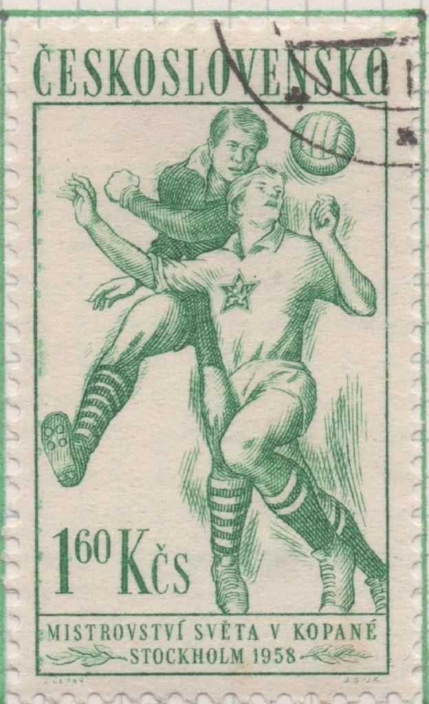 Sello E00821: hoja 56, Checoslovaquia: Sello Verde dentado. Stocolmo, 1,60 Koruna