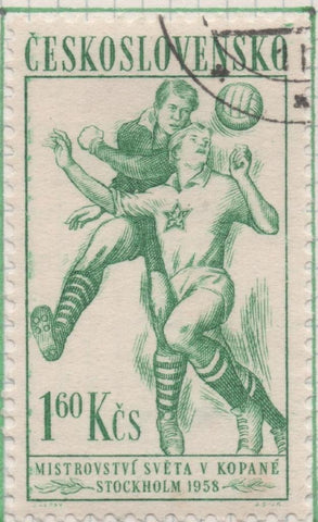 Sello E00821: hoja 56, Checoslovaquia: Sello Verde dentado. Stocolmo, 1,60 Koruna
