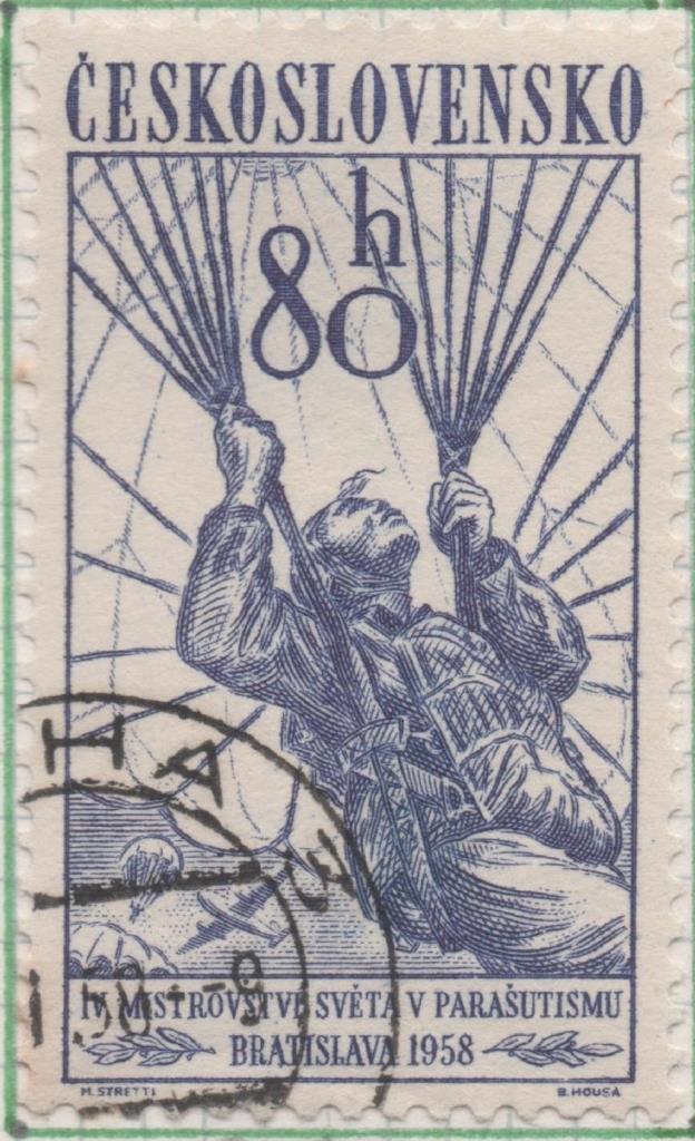 Sello E00820: hoja 56, Checoslovaquia: Sello Lila oscuro dentado. Campeonatos Mundiales en Europa. Bratislava, 80 haleru