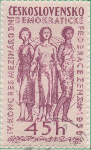 Sello E00815: hoja 55, Checoslovaquia: Sello Violeta oscuro dentado. Eventos y Congresos, 45 Haleru