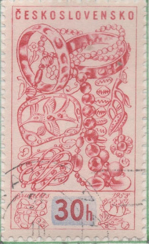 Sello E00827: hoja 56, Checoslovaquia: Sello Granate dentado. Exp. Internacional de Bruselas. Joyas, 30 Haleru