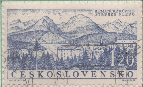 Sello E00844: Hoja 57, Checoslovaquia: Sello Azul dentado. Villas y Balnearios, 1,20 Koruna