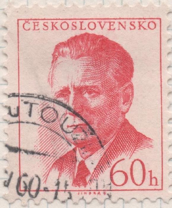 Sello E00875: hoja 59, Checoslovaquia: Sello Rojo dentado. Pre. Novotny