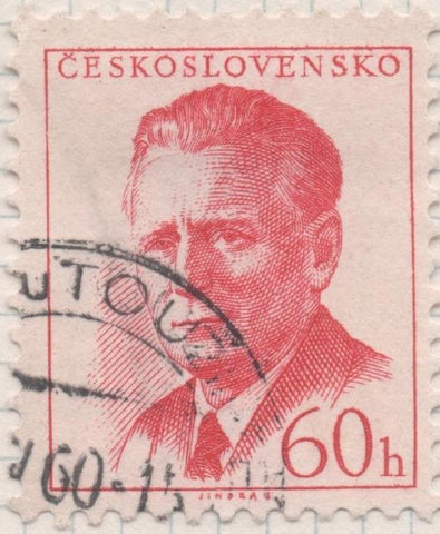 Sello E00875: hoja 59, Checoslovaquia: Sello Rojo dentado. Pre. Novotny