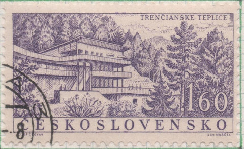 Sello E00845: hoja 57, Checoslovaquia: Sello Lila dentado. Villas y Balnearios, 1,60 Koruna
