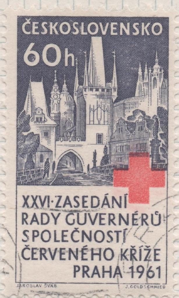 Sello E01041: hoja 69, Checoslovaquia: Sello Violeta y rojo dentado. 26 Congreso de la Cruz Roja, 60 Haleru