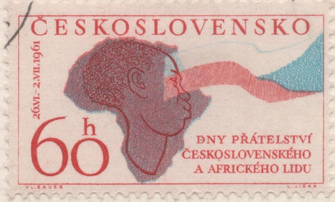 Sello E01036: hoja 68, Checoslovaquia: Sello Multicolor dentado. Amistad Afro-Checa, 60 Haleru