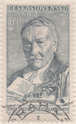 Sello E01016: hoja 67, Checoslovaquia: Sello Azul grisaceo dentado. Aniversarios Culturales. Pavol Országh Hviezdoslav, 60 Haleru
