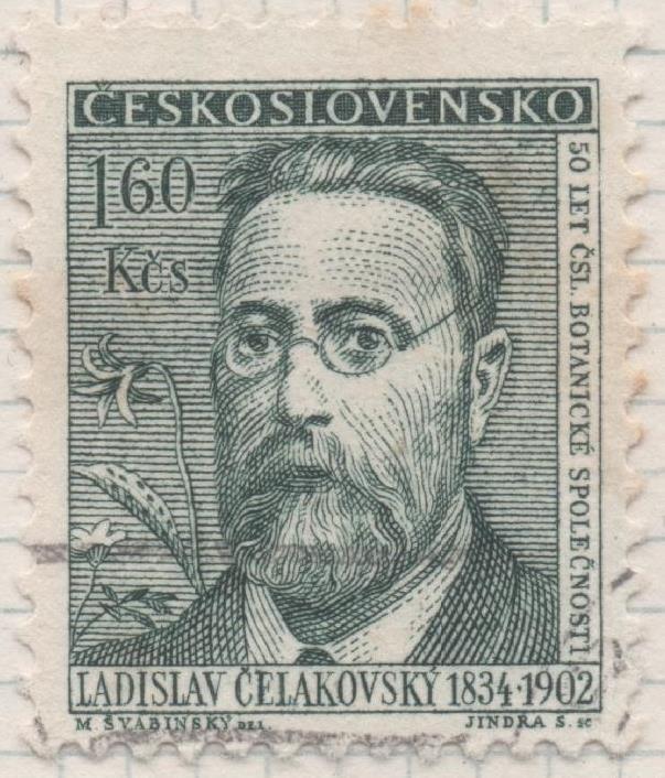 Sello E01069: hoja 70, Checoslovaquia: Sello Verde oscuro dentado. Grandes Aniversarios. Ladislav Josef Čelakovský, 1,60 Koruna