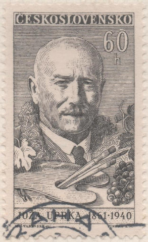 Sello E01015: hoja 67, Checoslovaquia: Sello Gris dentado. Aniversarios Culturales. Joža Úprka,  60 Haleru