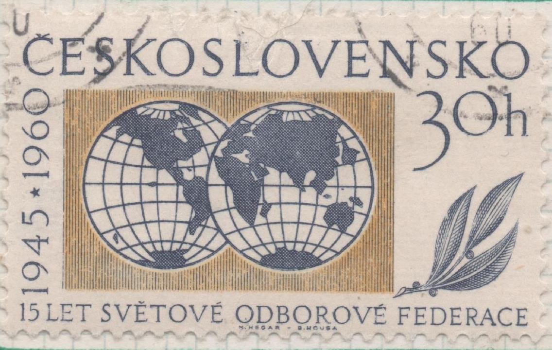 Sello E00988: hoja 66, Checoslovaquia: Sello Amarillo y negro dentado. Pajaros acuaticos. Anser anser, 1 Koruna