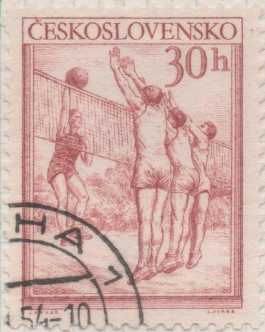Sello E00632: hoja 43, Checoslovaquia: Sello Marron claro dentado. Serie Deportiva (2ª), 30 Haleru