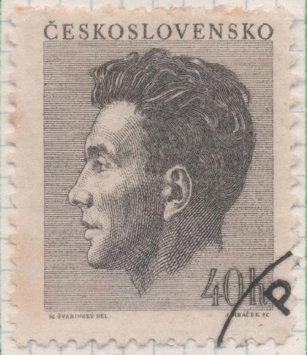 Sello E00629: hoja 43, Checoslovaquia: Sello Gria dentado. Aniv. Julius Fucik, 40 Haleu