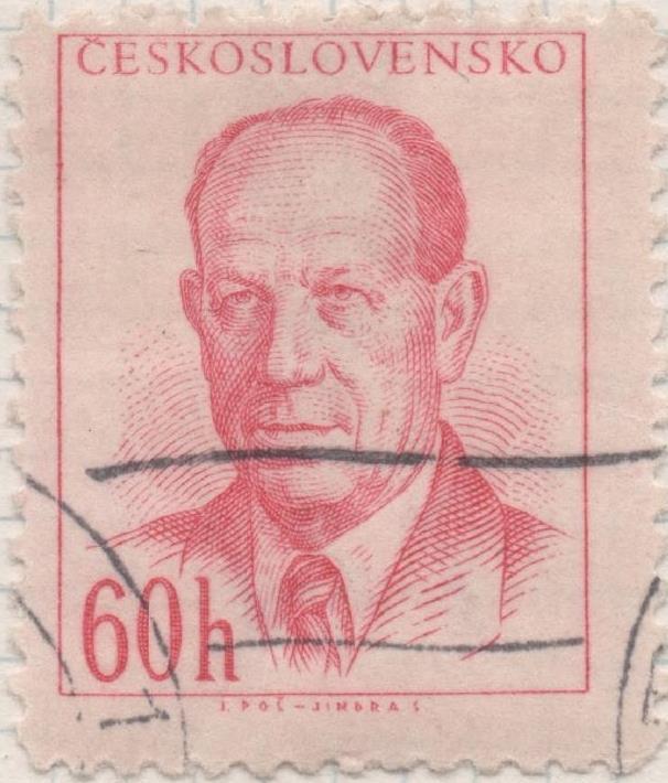 Sello E00627: hoja 43, Checoslovaquia: Sello Rosa oscuro dentado. Pres. Zapotocky, 60 Haleru
