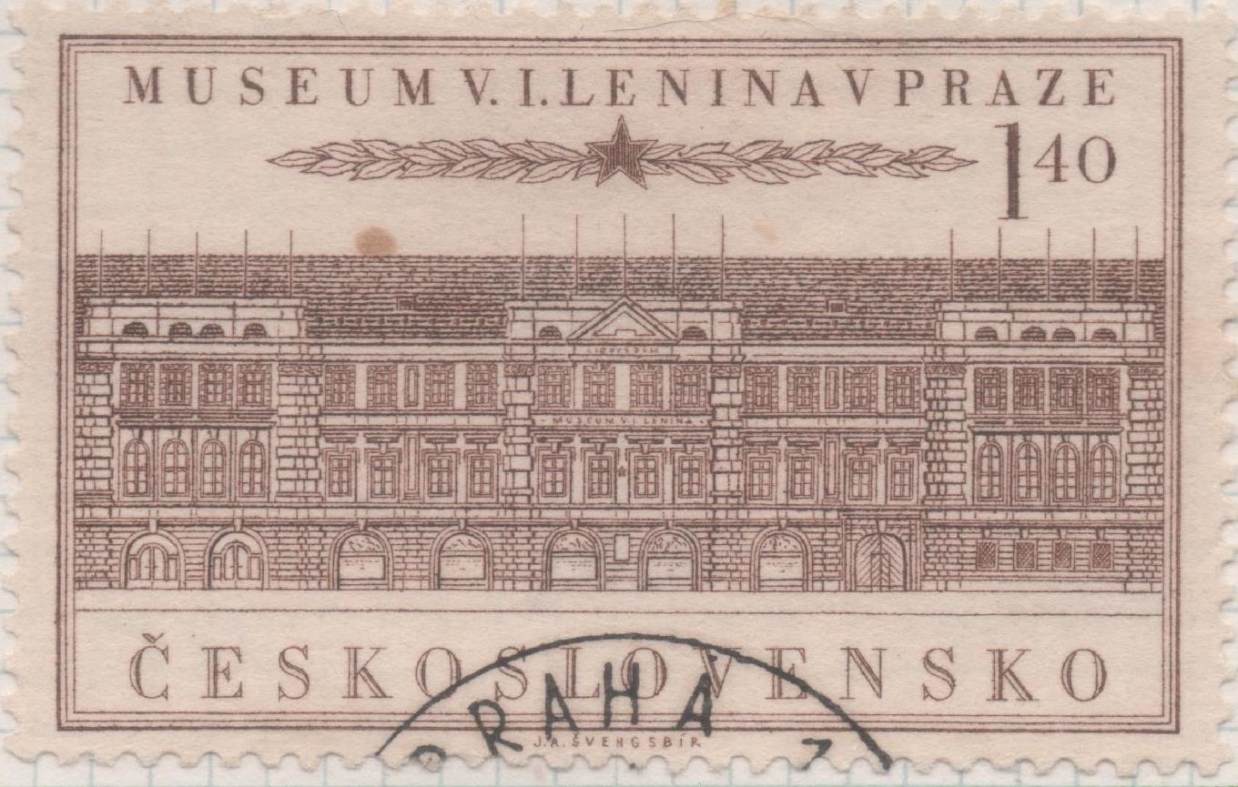 Sello E00642: hoja 44, Checoslovaquia: Sello Marron dentado. 30 Aniv de la muerte de Lenin, 1,40 Koruna
