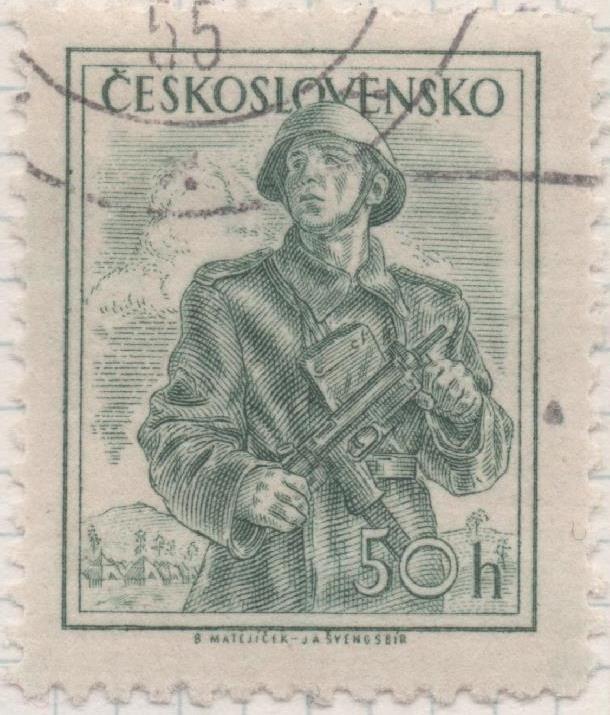 Sello E00648: hoja 45, Checoslovaquia: Sello Verde dentado. Checoslovaquia en el trabajo, 50 Haleru