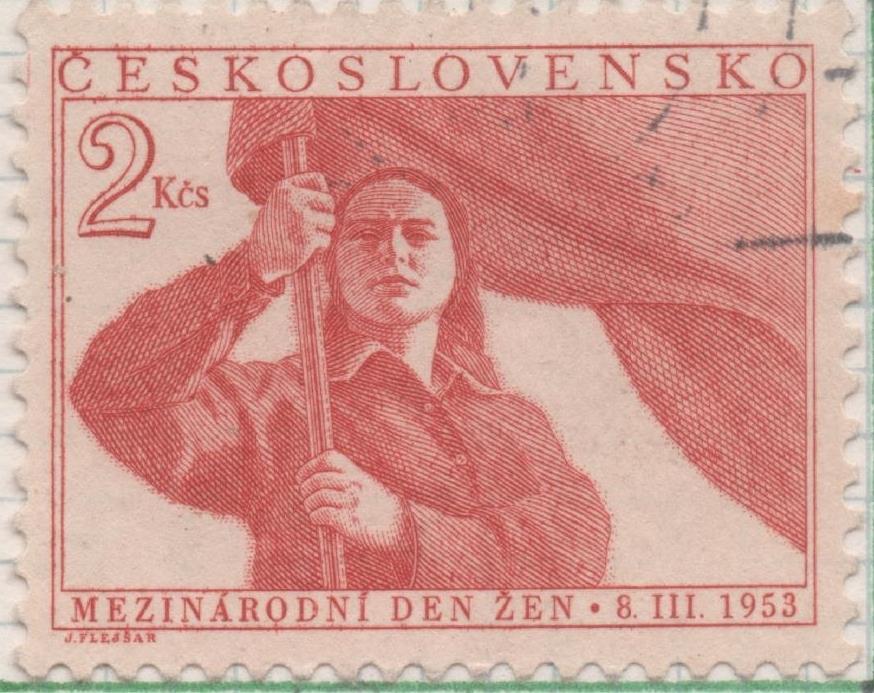 Sello E00606: hoja 41, Checoslovaquia: Sello Rojo teja dentado. Día Intern de la Mujer, 2 Koruny