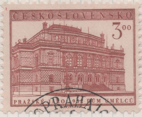 Sello E00566: hoja 39, Checoslovaquia: Sello Marron rojizo dentado. Festival Internacional de Praga, 3 Koruny