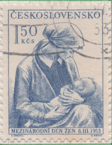 Sello E00605: hoja 41, Checoslovaquia: Sello Azul dentado. Día Intern de la Mujer, 1,50 Koruna