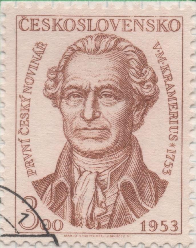 Sello E00602: hoja 41, Checoslovaquia: Sello Marron claro dentado. Escritores y Poetas Nacionales, 3 Koruny