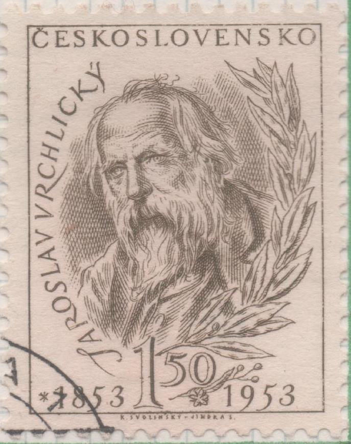 Sello E00600: hoja 41, Checoslovaquia: Sello Marron claro dentado. Escritores y Poetas Nacionales, 1,50 Koruny