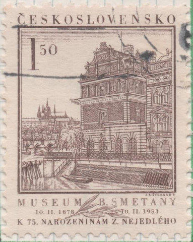 Sello E00594: hoja 41, Checoslovaquia: Sello Marron claro dentado. Aniv Doctor Zdenek Nejedly, 1,50 Koruna