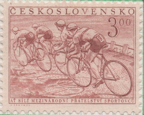 Sello E00574: hoja 40, Checoslovaquia: Sello Marron rojizo dentado. Socialización del deporte, 3 Koruny