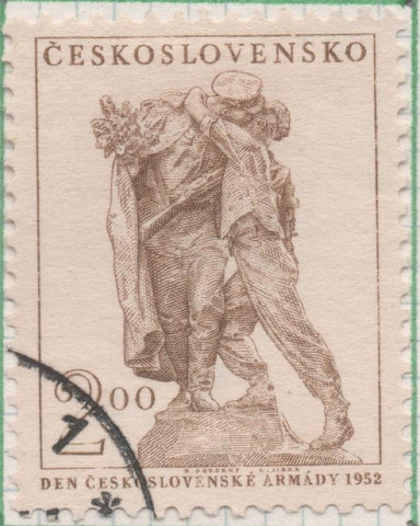Sello E00579: hoja 40, Checoslovaquia: Sello Marron dentado. Día de la Armada, 2 Koruny