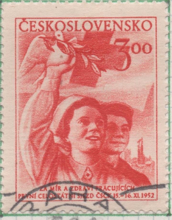 Sello E00590: hoja 41, Checoslovaquia: Sello Rojo dentado.Congreso de la Cruz Roja 3 Koruny