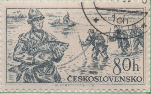 Sello E00750: hoja 51, Checoslovaquia: Sello Gris dentado. Riquezas Nacionales, 80 Haleru