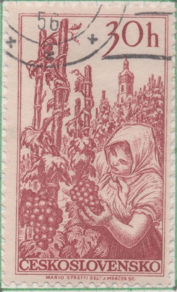 Sello E00748: hoja 51, Checoslovaquia: Sello Granate dentado. Riquezas Nacionales, 30 Haleru