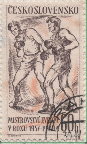 Sello E00778: hoja 53, Checoslovaquia: Sello Marron y naranja dentado. Serie Deportiva, 60 Haleru