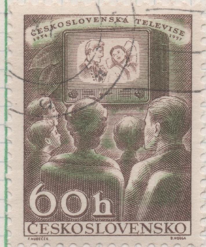 Sello E00806: hoja 55, Checoslovaquia: Sello Verde dentado. Televisión, 60 Haleru