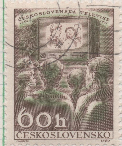Sello E00806: hoja 55, Checoslovaquia: Sello Verde dentado. Televisión, 60 Haleru