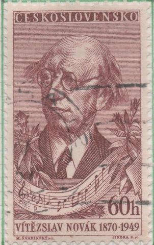Sello E00783: hoja 53, Checoslovaquia: Sello Marron rojizo dentado. Festival de Música. Vitezslav Novák, 60 Haleru