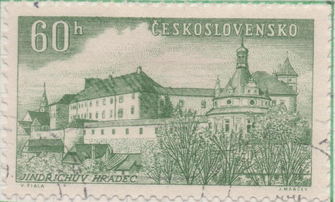 Sello E00705: hoja 48, Checoslovaquia: Sello Verde dentado. Mansiones de la Bohemia Miridional, 60 Haleru