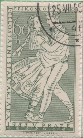 Sello E00696: hoja 47, Checoslovaquia: Sello Verde dentado. 1º Spartakiada (2ª serie), 60 Haleru