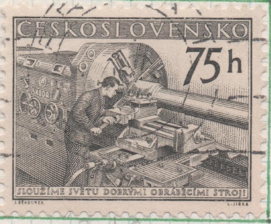 Sello E00680: hoja 47, Checoslovaquia: Sello Gris dentado. Propaganda para la Exportación, 75 Haleru