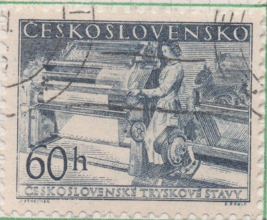 Sello E00679: hoja 47, Checoslovaquia: Sello Azul grisaceo dentado. Propaganda para la Exprtación, 60 Haleru