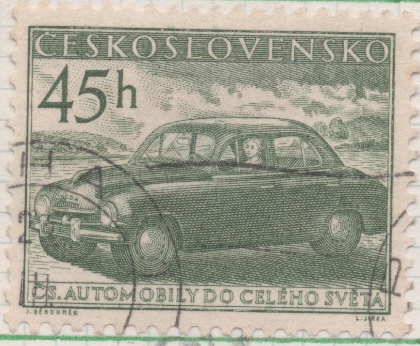 Sello E00678: hoja 47, Checoslovaquia: Sello Verde dentado. Propaganda para la  Exportación, 45 Haleru