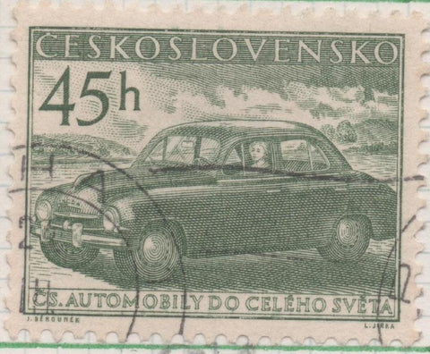 Sello E00678: hoja 47, Checoslovaquia: Sello Verde dentado. Propaganda para la  Exportación, 45 Haleru