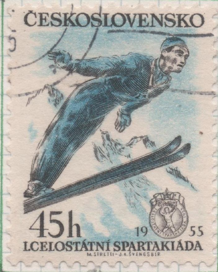 Sello E00677: hoja 46, Checoslovaquia: Sello  Azul dentado. Spartaquiada Nacional, 45 Haleru