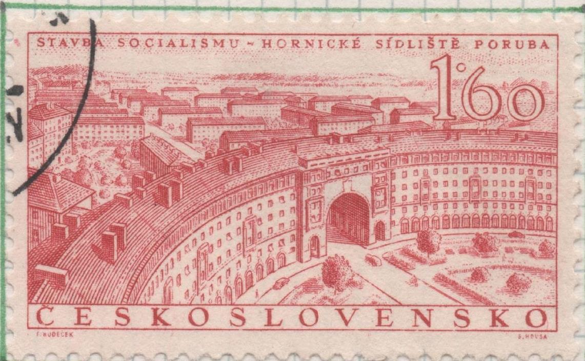 Sello E00710: hoja 49, Checoslovaquia: Sello Roo oscuro dentado. Realizaciones Socialistas, 1,60 Koruna