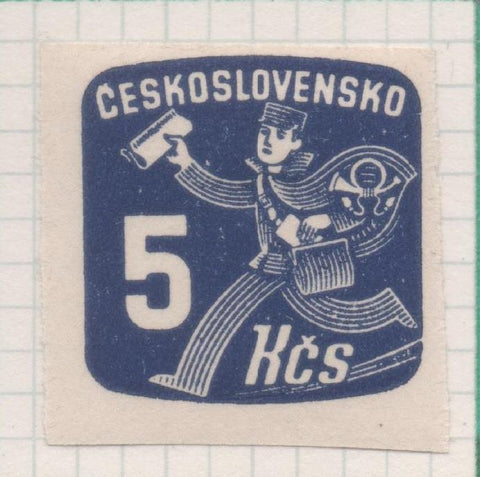 Sello E02160: hoja 158, Checoslovaquia: Sello Azul oscuro, sin dentar. Sello para Periódicos, 5 Koruny 