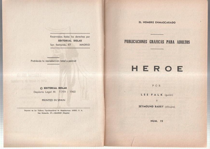 Dolar: Novela Grafica-SIN LA CUBIERTA numero 19: The Phantom: Heroe