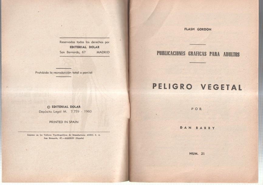 Dolar: Novela Grafica-SIN LA CUBIERTA numero 21: Flash Gordon: peligro vegetal